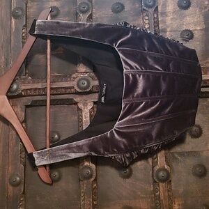 Motoboho Quick Listing Zara Cropped Corset Style Velvet Tank